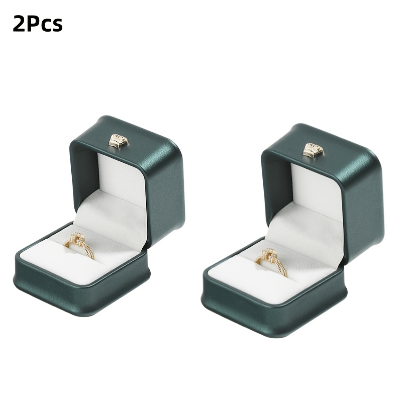 2pcs Premium PU Ring Box Set, Elegant Storage Solution